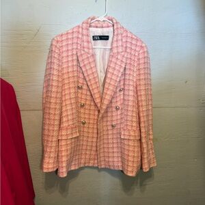 Pink tweed Zara blazer